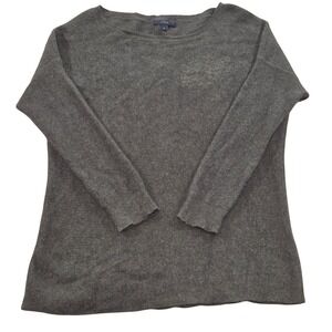 J. Crew Gray‎ Ribbed Wool Blend Crew Neck Long Sleeve Sweater Top Size M